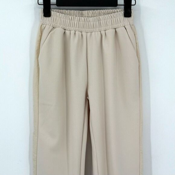 Joh Katie Crepe Knit Pant Elastic Waist Pockets Women XS Beige Relaxed 33071-K - Picture 7 of 12